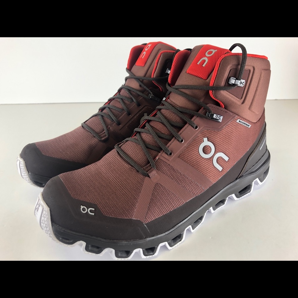 ON Running Cloudrock Mens Waterproof Mid Boot Hike - Picture 1 of 12